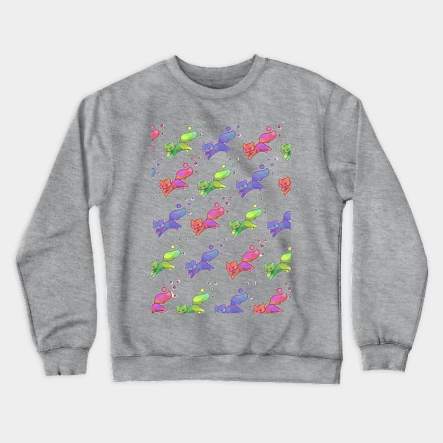 Bubble Kitties (no background) Crewneck Sweatshirt by Gracieannea